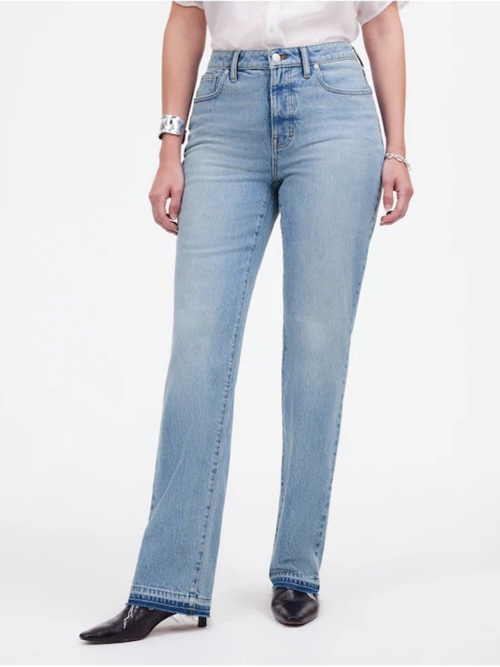 Madewell Curvy mid-Rise Straight Leg Women Jeans - Light Blue
